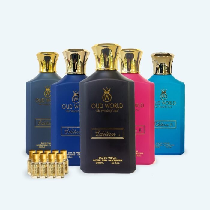 5x100ml Perfumes and 9 Free Attars - Image 1